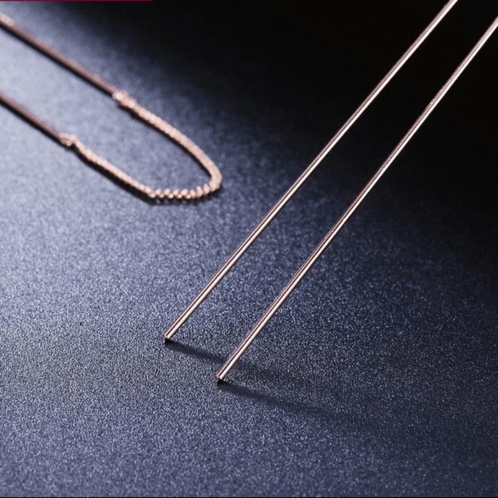 NEW!๐๐ROSE๐GOLD PLATED!๐๐DROP LINE THREADERS! - Picture 6 of 8
